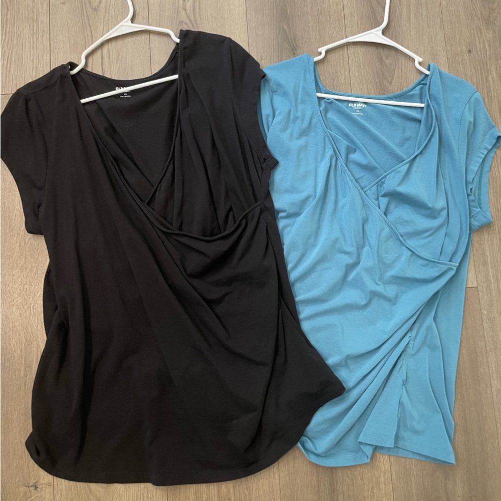 Old Navy Black and teal Maternity and nursing Tops